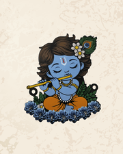 Baby Krishna Wall Decor Key Holder – MDF Wood