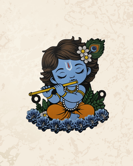 Baby Krishna Wall Decor Key Holder – MDF Wood