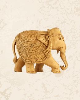 Wooden Royal Carving Elephant – Handcrafted Traditional Décor