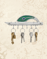 Decorative Metal Wall Key Holder with Flute Inspired Design