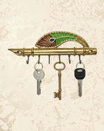 Flute Design Metal Wall Key Holder for Home Decor