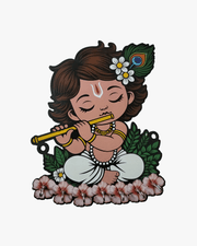 Baby Krishna Wall Decor Key Holder – MDF Wood