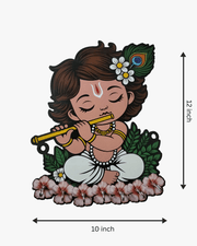 Baby Krishna Wall Decor Key Holder – MDF Wood
